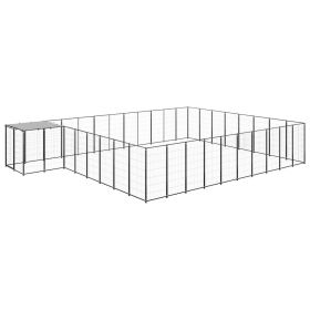Dog Kennel Black 273.5 ftÂ² Steel (Color: black)